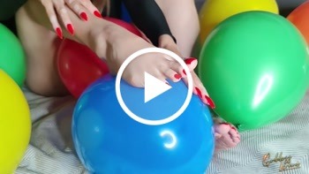 Ich zerstöre Luftballons! - Ballons, finger, Goddess-Lena, Luftballons, porno