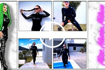 Pinkeln Latex Catsuit - Catsuit, Fetisch, lack, latex, Latex Catsuit, leder, MissAlessaMilano, natursekt, pinkeln, pool, porno, Sexy