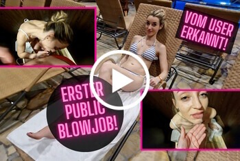Mein erster Public Blowjob im Schwimmbad - blond, blowjob, cumshot, frau, gesichtsbesamung, man, mann, porno, privat, public, Schwimmbad, Spontan, Umkleidekabine, user