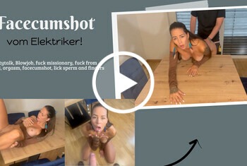 Facecumshot vom Elektriker! - tattoos